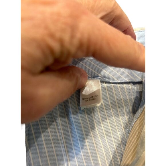 Banana Republic Pants Mens 36x27 Flat Front Tan Striped Lightweight Cotton Chino - Picture 6 of 12